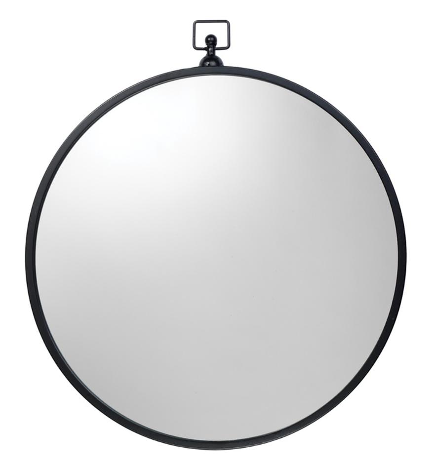 Zoe Iron Round Wall Mirror, Black by Jamie Young