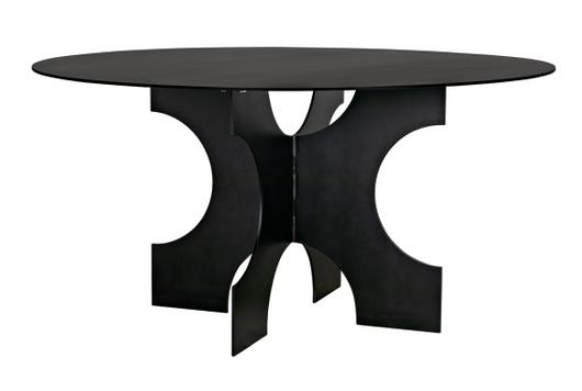 Element Dining Table, Black Metal by Noir Furniture
