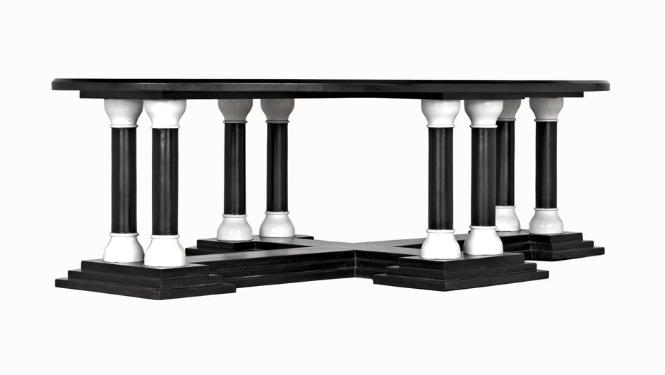 Desoto Coffee Table, Hand Rubbed Black and Solid White by Noir Furniture