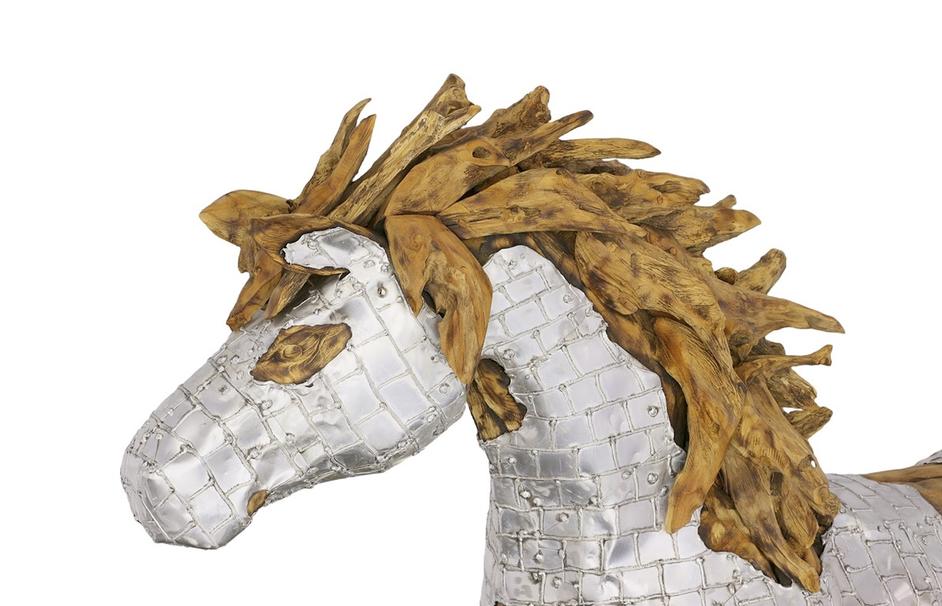 Mustang Horse Armored Sculpture, Walking by Phillips Collection
