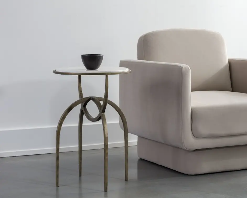 ALICENT END TABLE - WHITE MARBLE by Sunpan