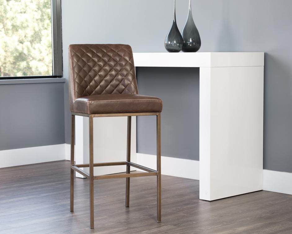 Leighland Barstool - Havana Dark Brown by Sunpan