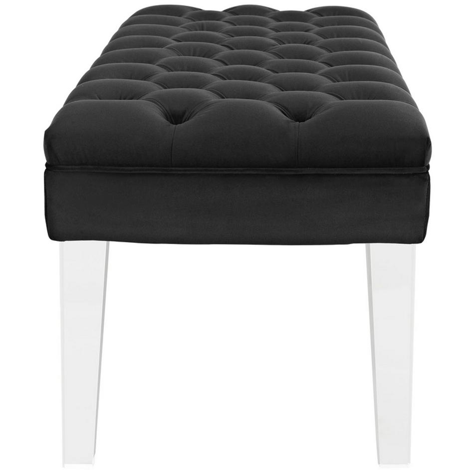 Percival Performance Velvet Bench In Black by Modway Furniture
