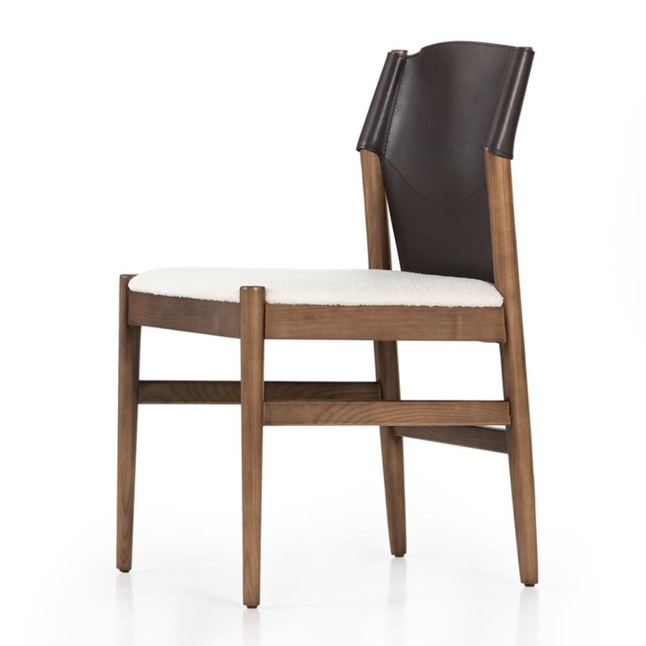 Lulu Armless Dining Chair In Espresso Leather by FOUR HANDS