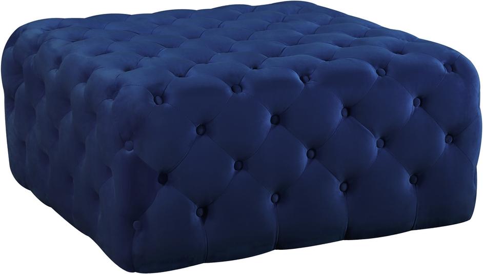 Laurie Ottoman/Bench In Navy Velvet by Meridian Furniture