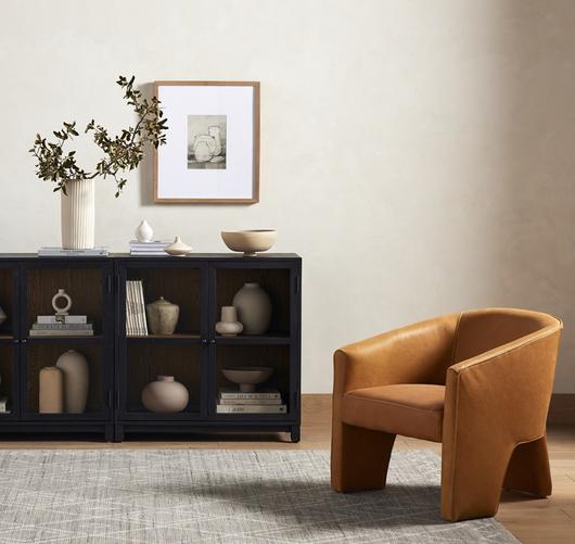 Millie Small Cabinet In Drifted Matte Black by FOUR HANDS