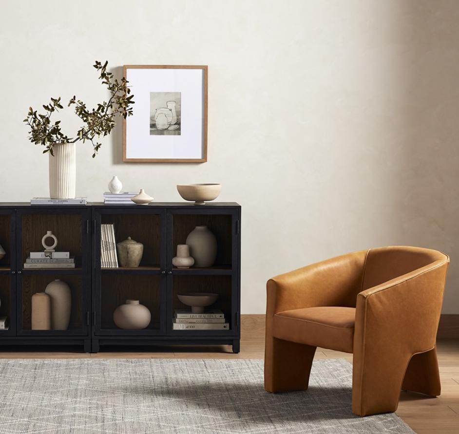 Millie Small Cabinet In Drifted Matte Black by FOUR HANDS