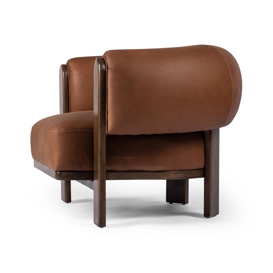 Ira Chair In Brickhouse Cognac by FOUR HANDS