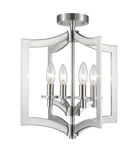 Zander 4 Light Semi Flush Mount in Brushed Nickel Finish by Z-Lite