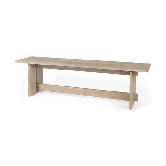Aida 18H Light Gray Wood Dining Bench by Mercana
