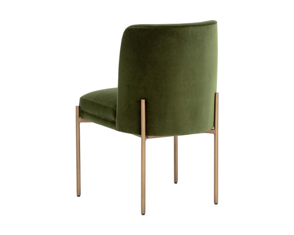RICHIE DINING CHAIR - ANTIQUE BRASS - FOREST GREEN by Sunpan