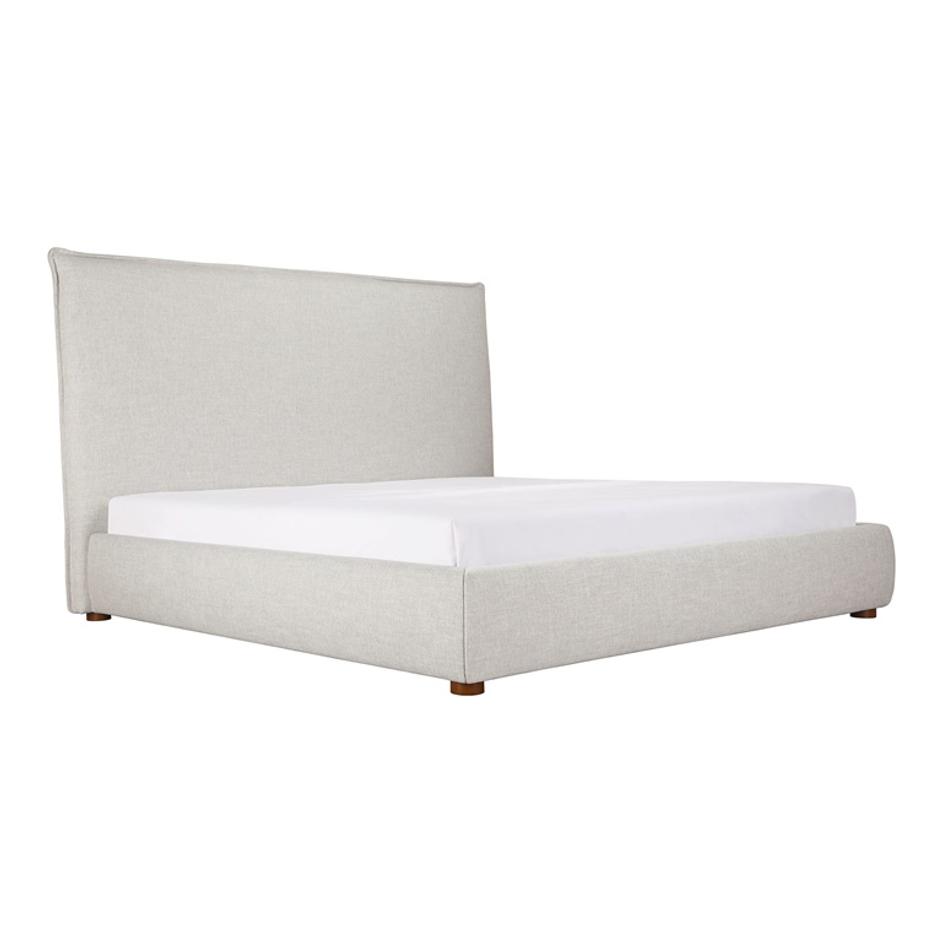 LUZON KING BED TALL HEADBOARD LIGHT GREY by Moes Home