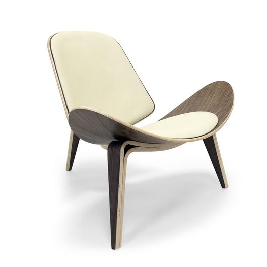 The Mitre Lounge Chair - American Walnut / Cream Leather by Aeon Furniture