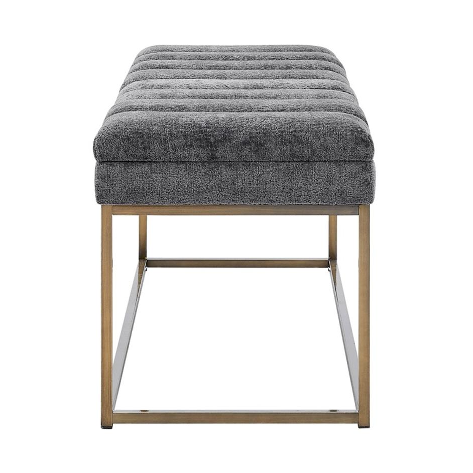 Darius Fabric Bench In Opus Gray by New Pacific Direct