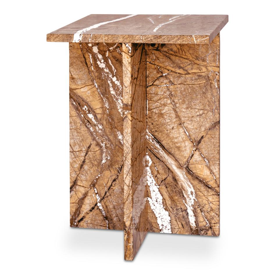 Blair Accent Table Golden Forest Marble by Moes Home