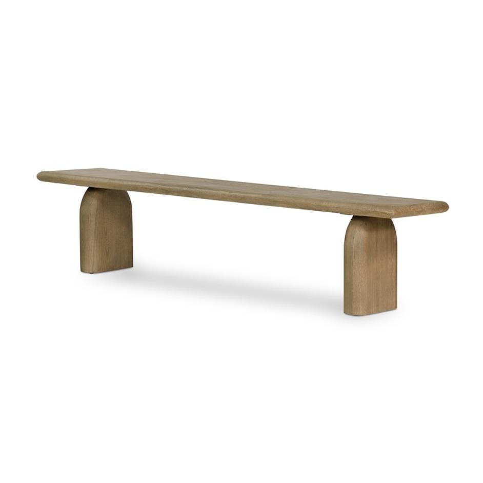 Sorrento 81" Dining Bench In Aged Drift by FOUR HANDS