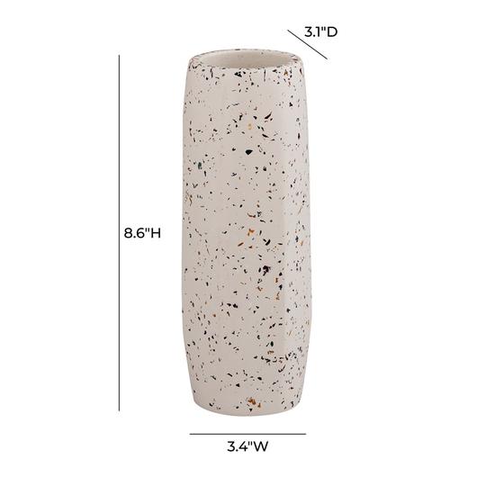 Terrazzo White Vase - Medium Skinny by tov furniture