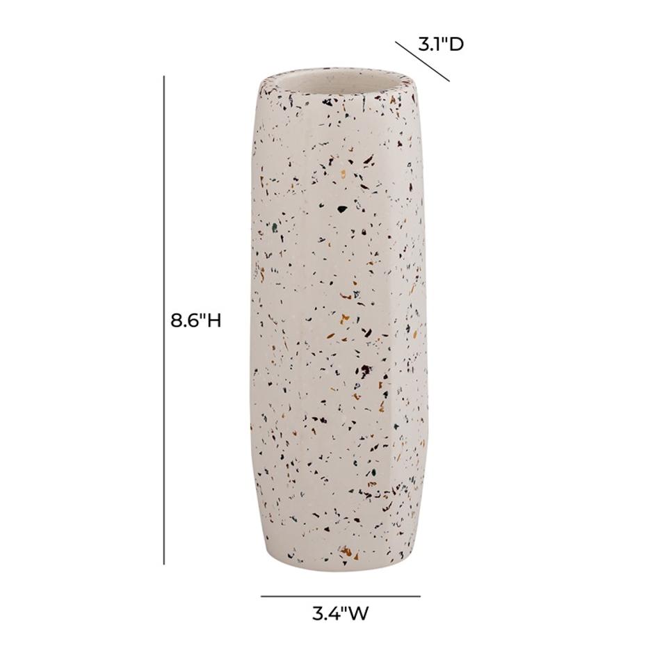 Terrazzo White Vase - Medium Skinny by tov furniture