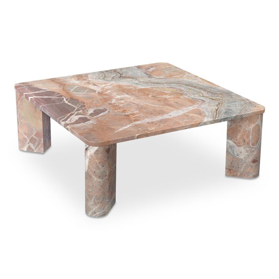 Segment Coffee Table Orange Levante Marble by Moes Home