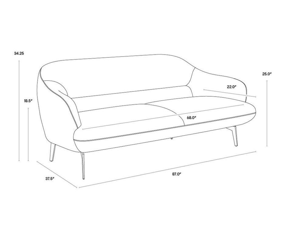 ARMANI SOFA - COGNAC LEATHER by Sunpan