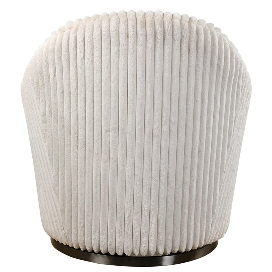 Crue White Swivel Chair by Uttermost