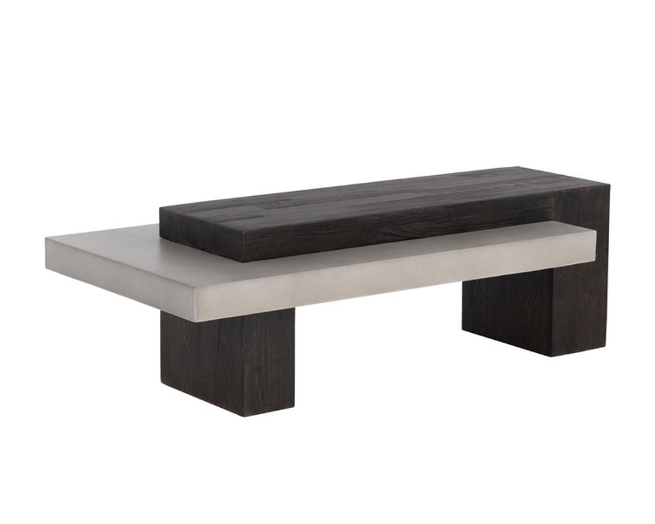 HERRIOT COFFEE TABLE - DARK BROWN / GREY by Sunpan