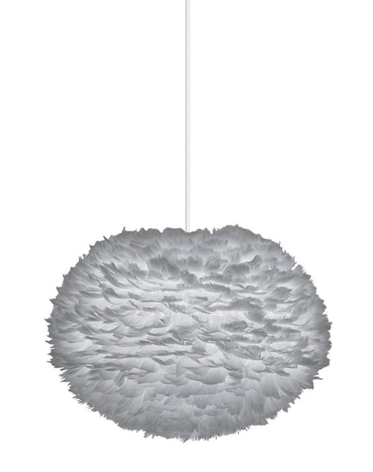 Eos Large Plug-In Pendant in Grey with White Cord by UMAGE