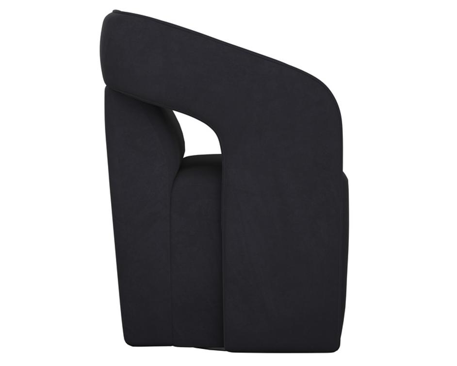 KENDRICK WHEELED DINING ARMCHAIR - ABBINGTON BLACK by Sunpan