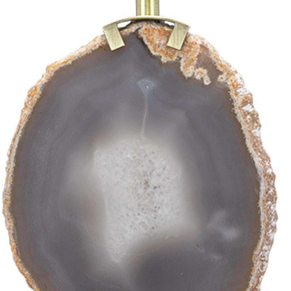 Agate Slice Table Lamp with Linen Shade by Jamie Young