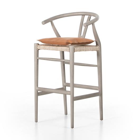 Muestra Stool W Cushion In Wht Grey In Bar by FOUR HANDS