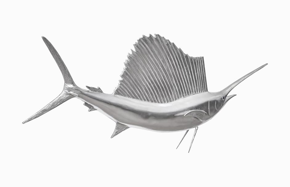Sail Fish Wall Sculpture, Silver Leaf by PHILLIPS COLLECTION