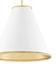Pierrepont White Small Pendant In White & Gold by Currey & Company