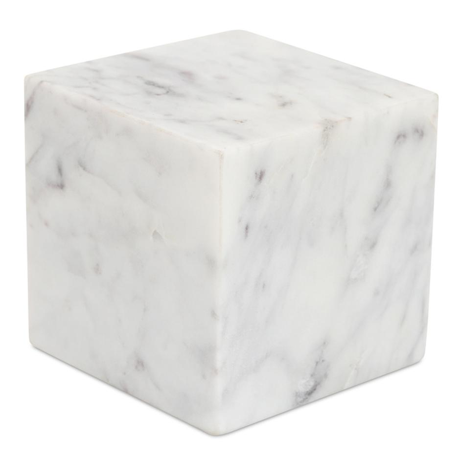 Cora Cube Tabletop Accent Banswara Purple White Marble by Moes Home