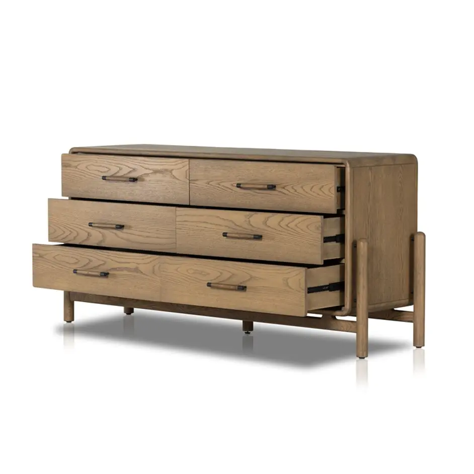 Caroline 6 Drawer Dresser In Smoked Oak by FOUR HANDS