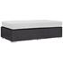 Minerva Outdoor Patio Fabric Rectangle Ottoman In Espresso White by Modway Furniture