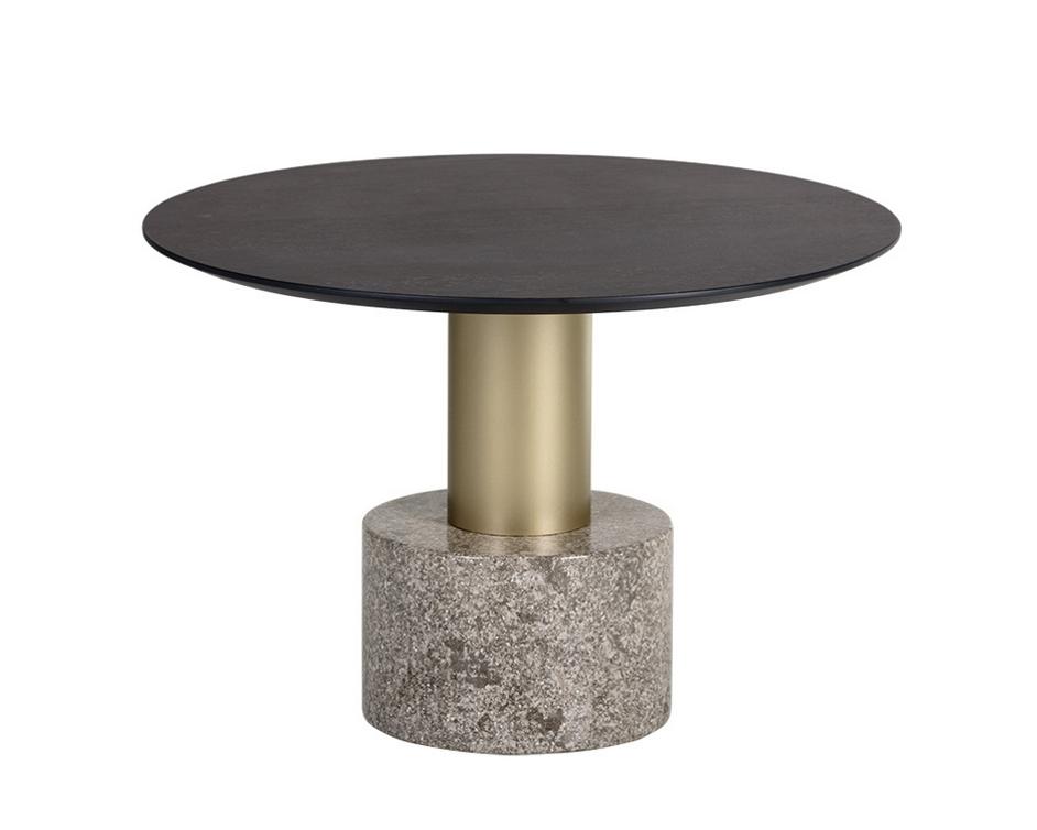 Monaco Coffee Table - Gold - Light Grey Marble / Charcoal Grey by Sunpan