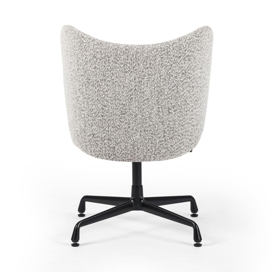 Plato Desk Chair In Knoll Domino-Black Aluminum by Four Hands