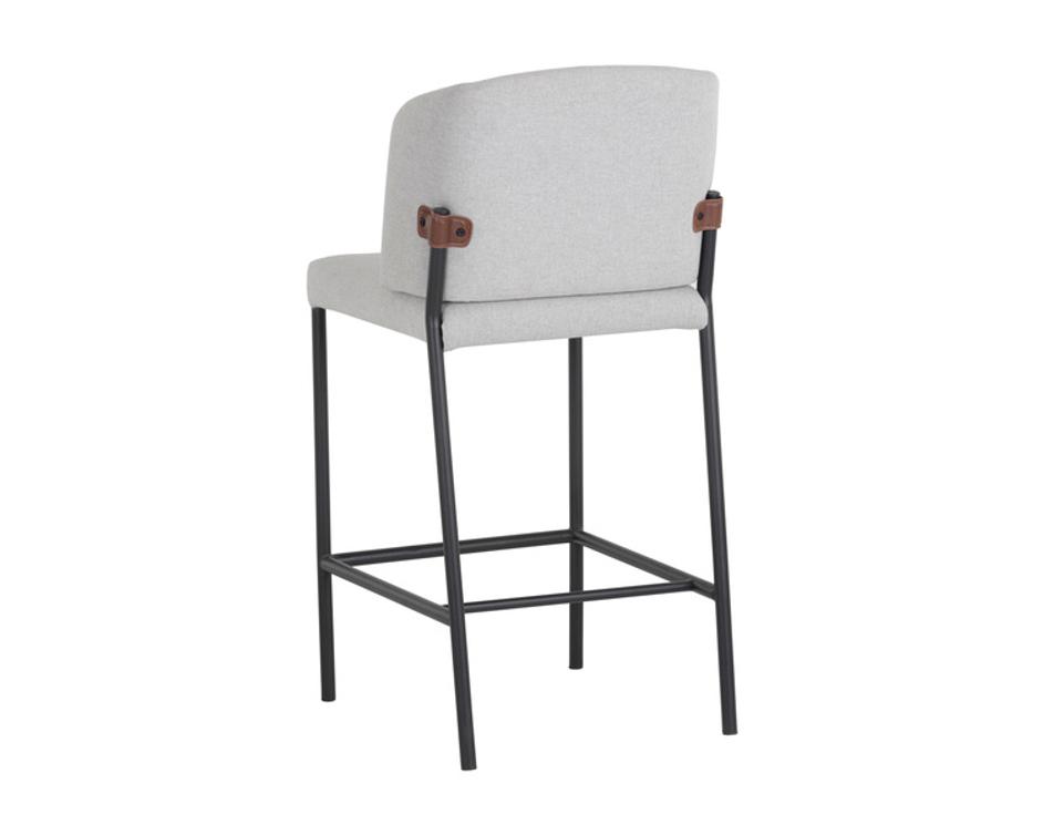 PEARCE COUNTER STOOL - LIGHT GREY / BRAVO COGNAC by Sunpan