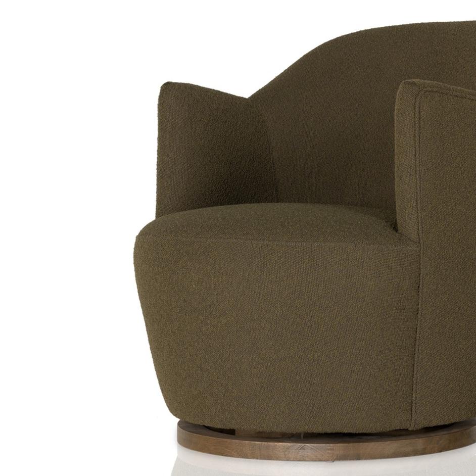 Aurora Swivel Chair - FIQA Boucle Olive by Four Hands