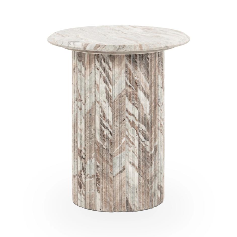 Nordens Marble Round End Table by Classic Home