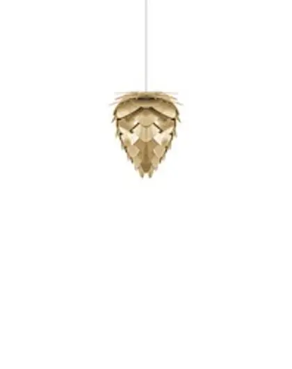 Conia Brass Medium Hardwired Pendant with White Cord by UMAGE