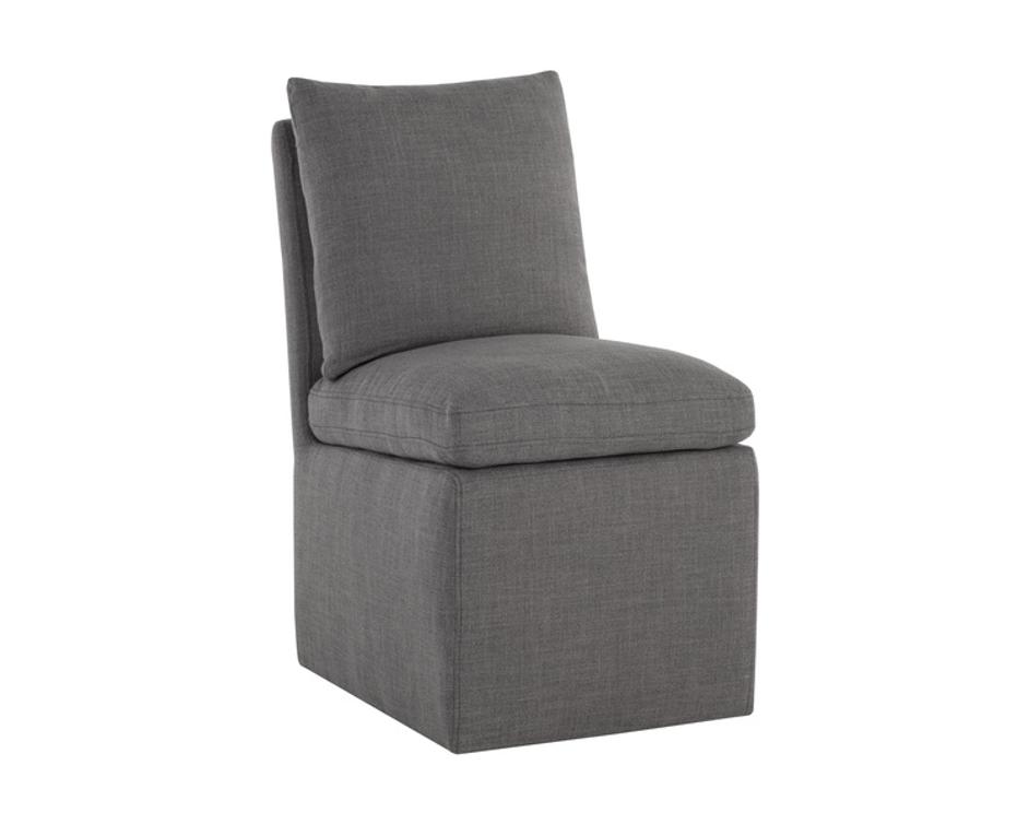 GLENROSE WHEELED DINING CHAIR - EFFIE SMOKE by Sunpan