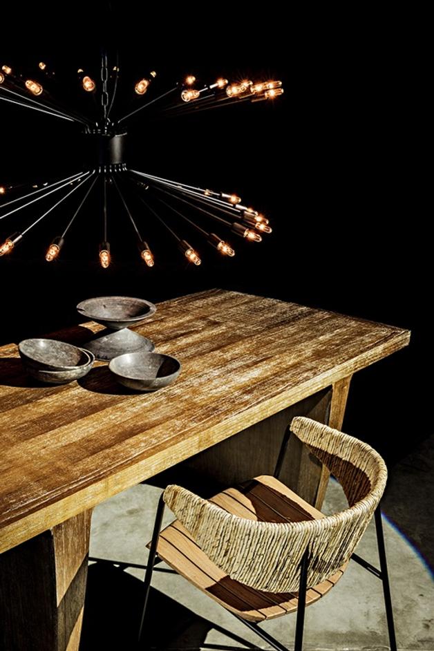 Lampberto Chandelier, Black Steel by Noir Furniture