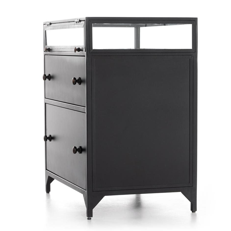 Shadow Box Nightstand In Black by FOUR HANDS