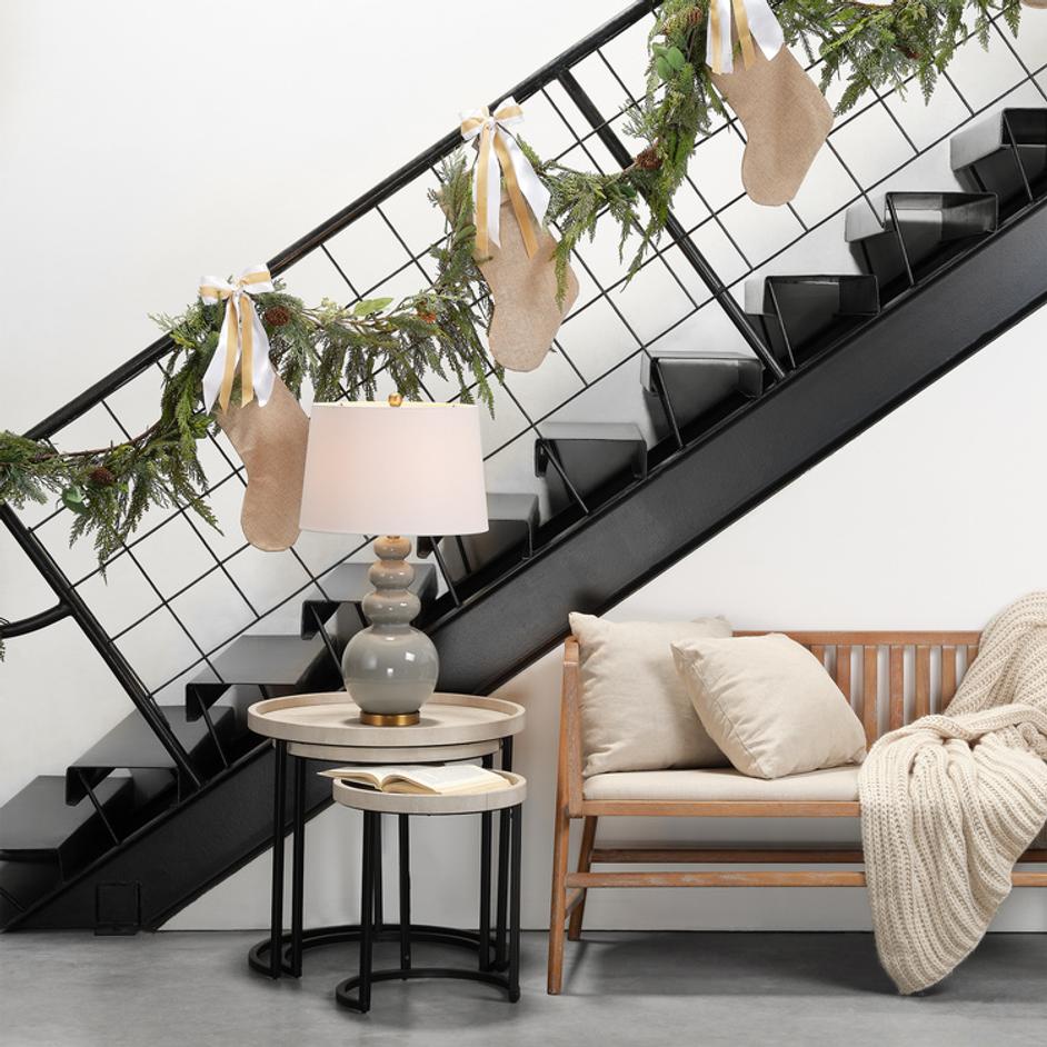 Maddox Faux Shagreen Nesting Tables (Set of 3), Cream by Jamie Young