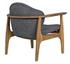 Vittorio Teak Chair in Ocean Grey Fabric with a Clear Coat Flat Finish by Noir Furniture