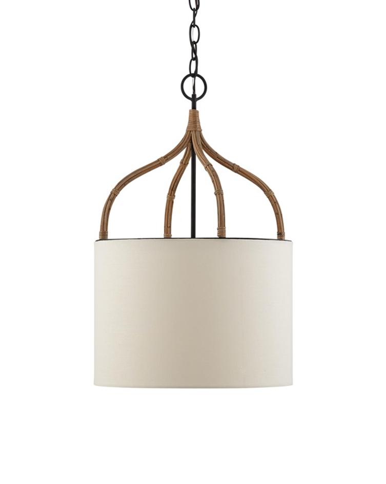 Dunning Pendant In Blacksmith & Natural by Currey & Company