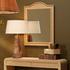 Palm Marquetry Table Lamp with Linen Shade by Jamie Young