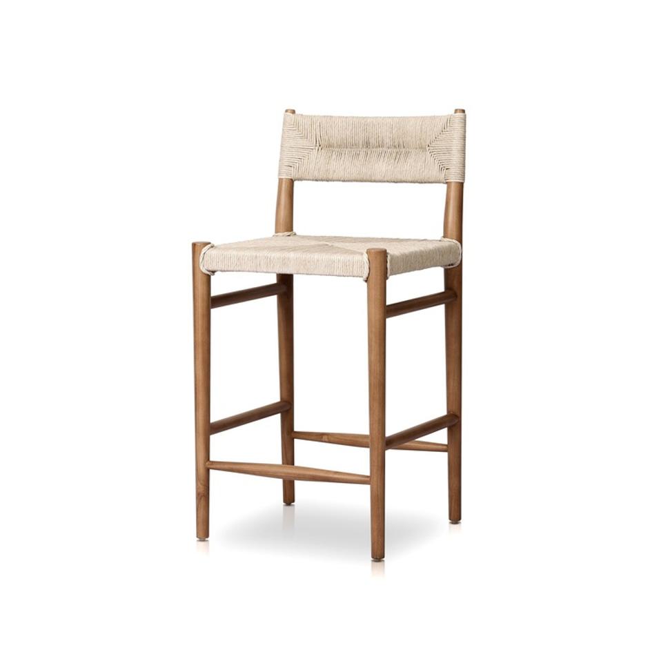 Lomas Bar + Counter Outdoor Stool - Vintage White by Four Hands