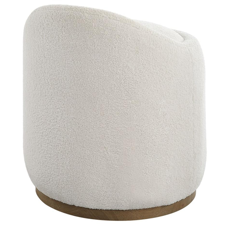 Swirl Swivel Sheepskin Ottoman by Uttermost